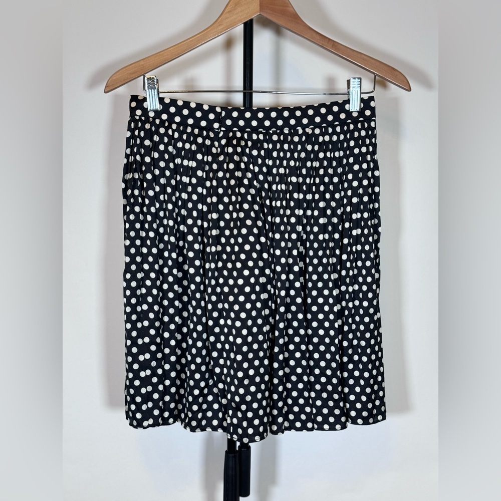 NWOT JCrew Featherweight satin mini skirt in dot - Picture 5 of 6